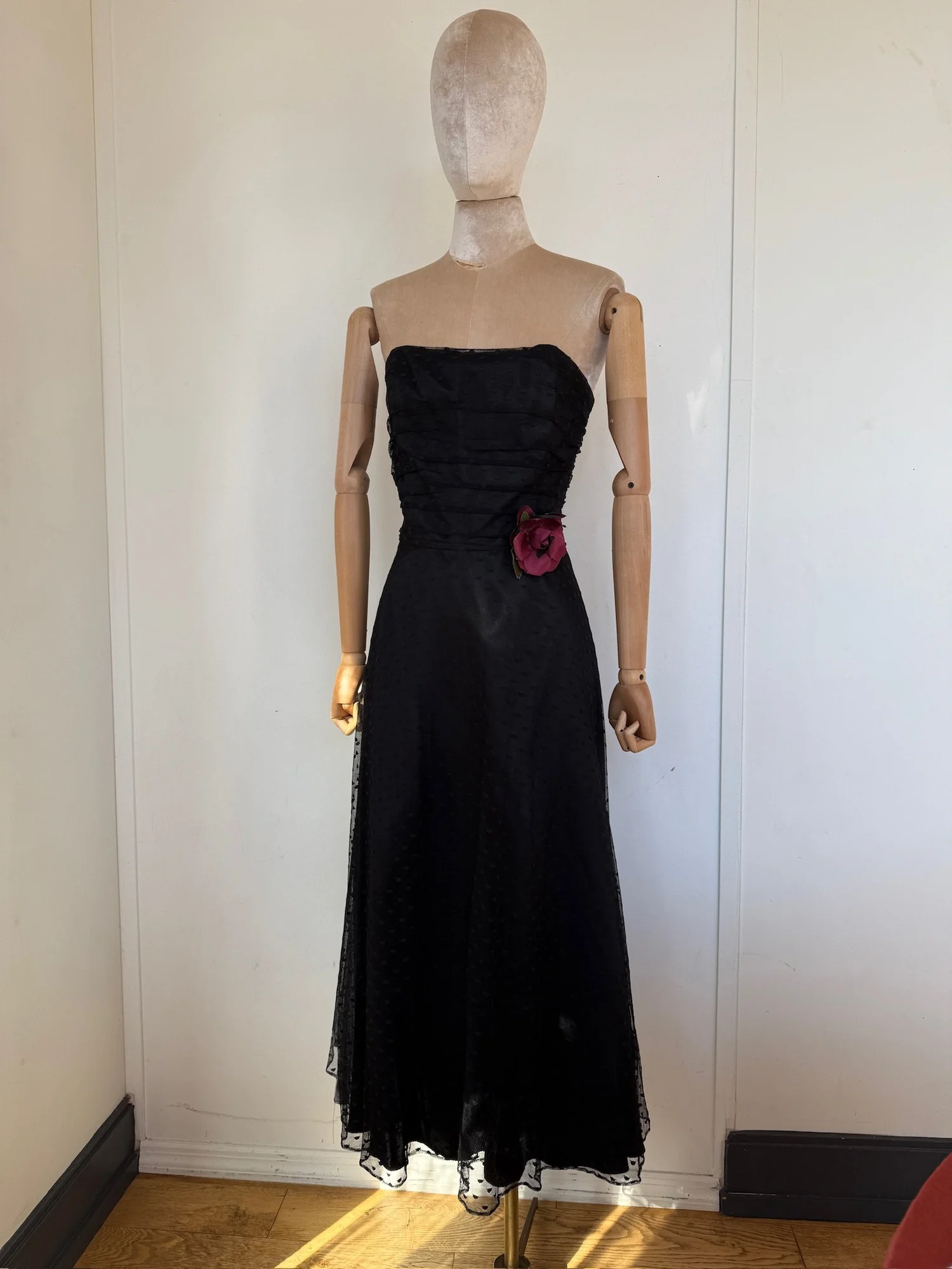 long black sequin dress plus size Vintage 1960's Gunne Sax by Jessica McClintock (Black Label) Denim Chambray Maxi Dress main image 1