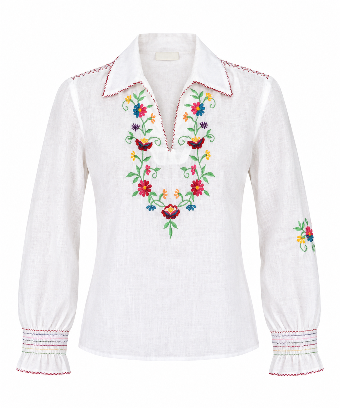 Embroidered Boho Prairie Top