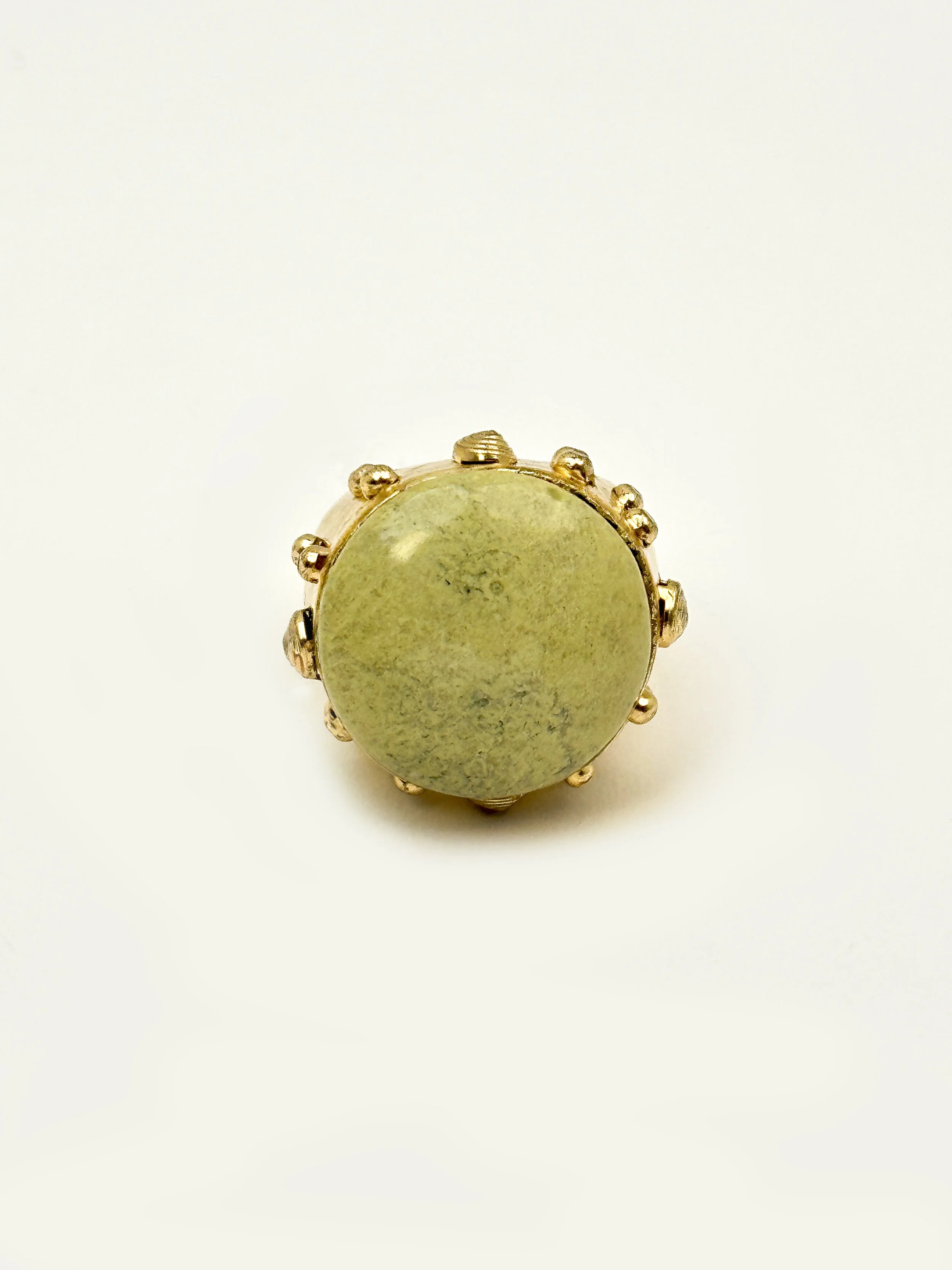 Avocado Jasper Studded Ring