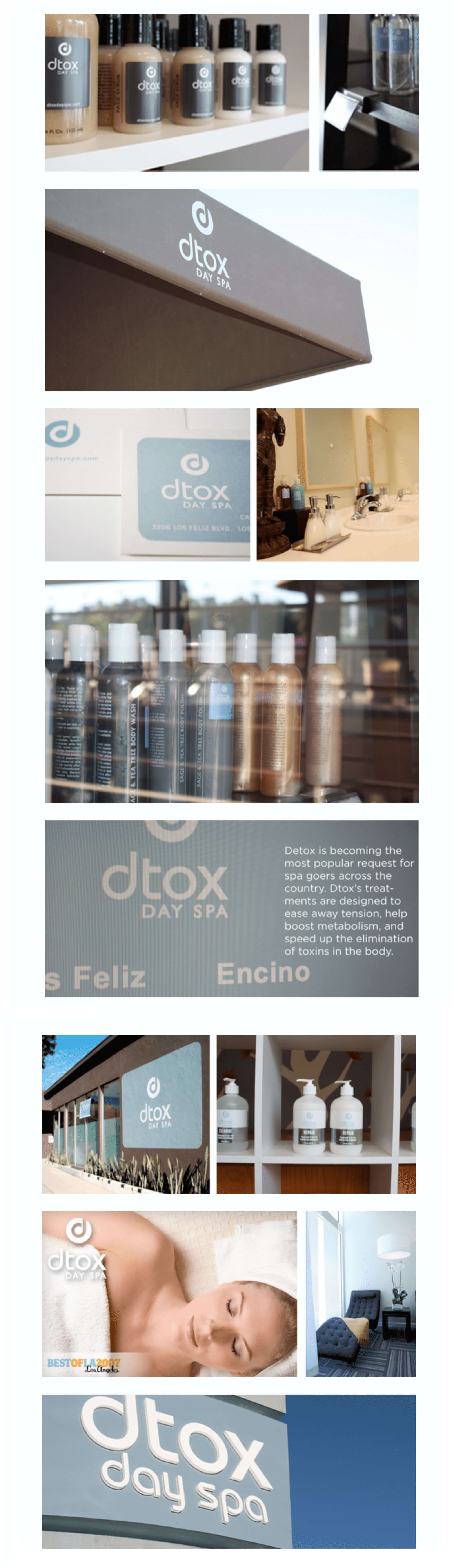 A montage of Dtox Day Spa in Los Angeles