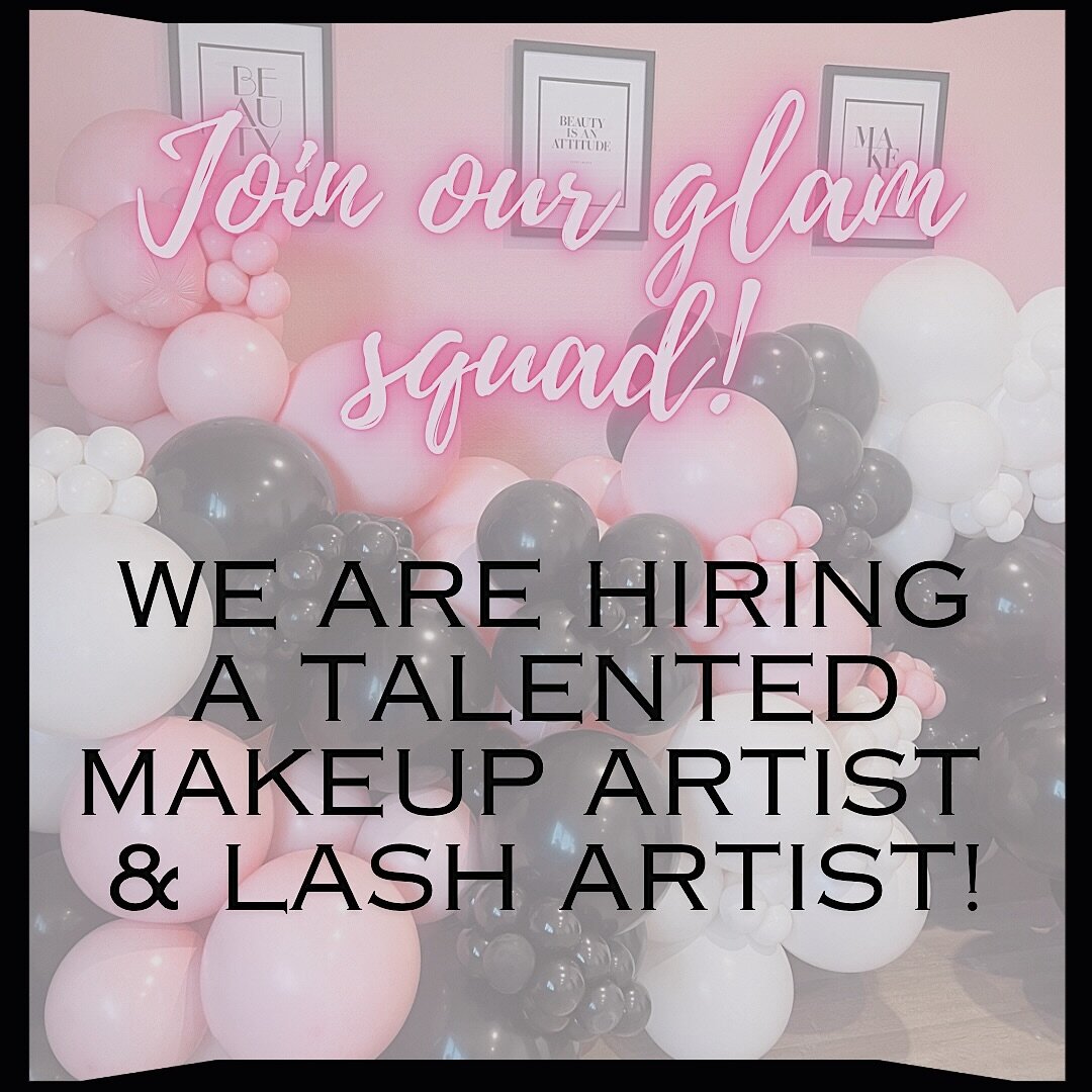 In search of a talented makeup artist to join our Onsite Bridal team &amp; an experienced lash artist to join me in the studio 💕

Check out our requirements below:
- Must be a team player
- Professional and outgoing attitude
- Strong attention to de