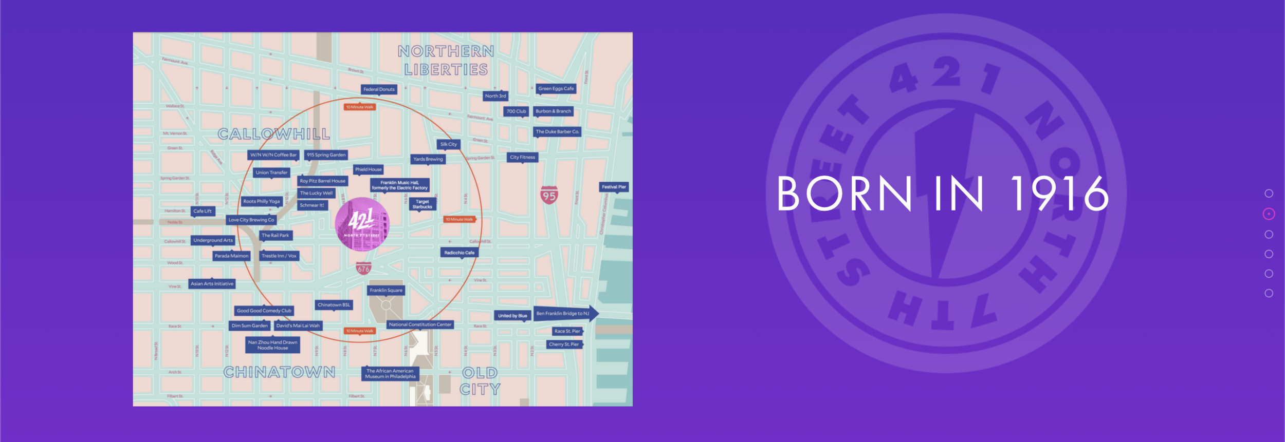 Branding featuring the history of the neighborhood.