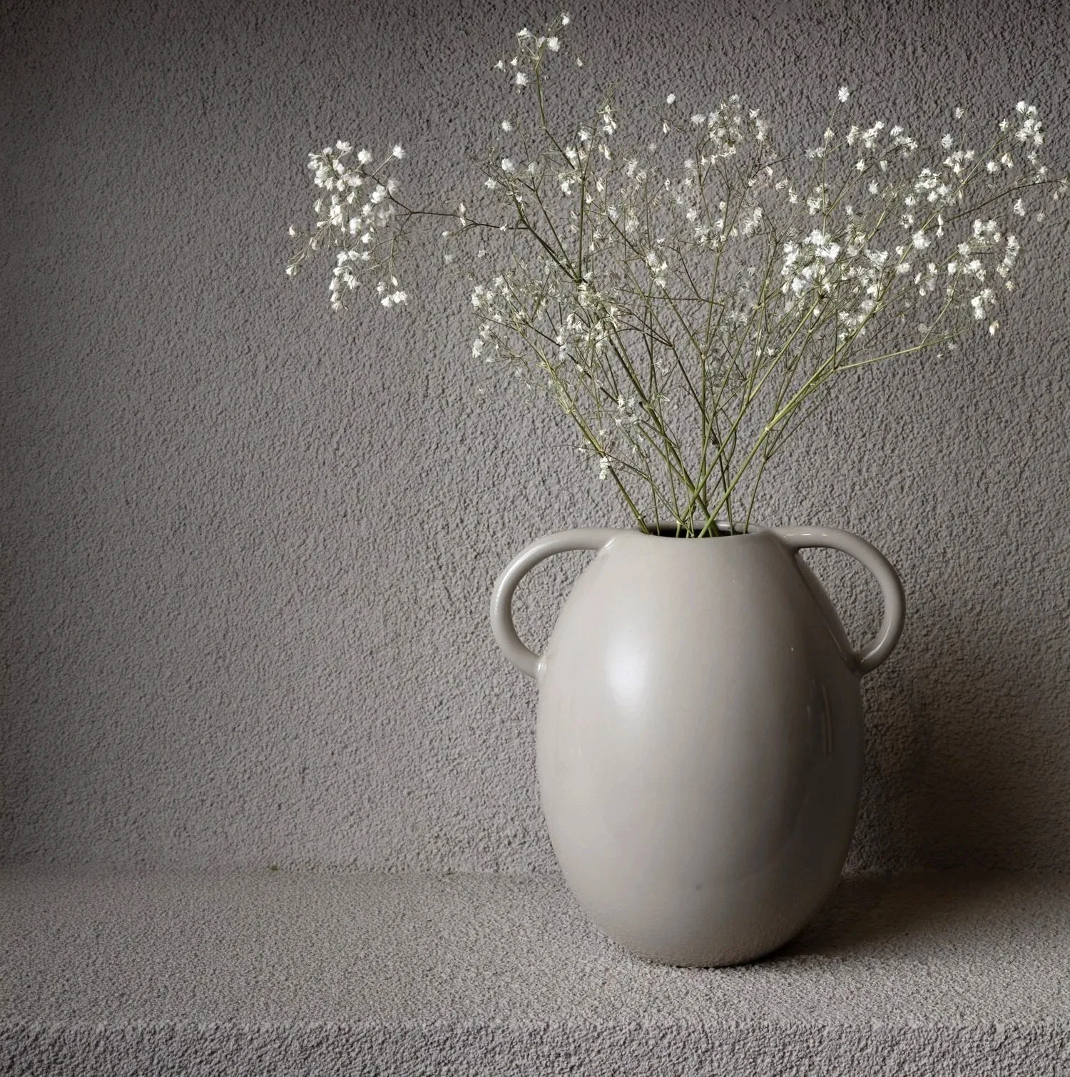 Glossy Greige Amphorae  with low neck