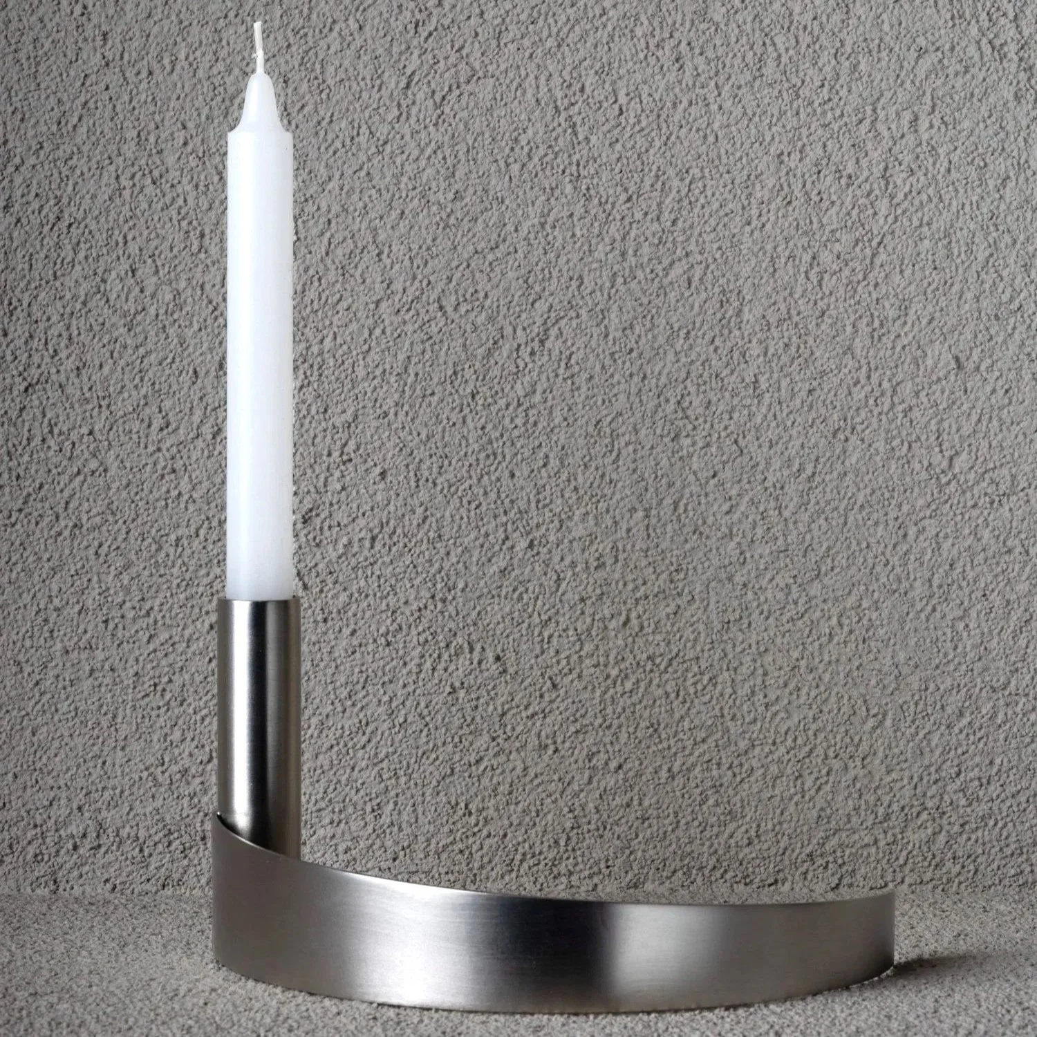 Brushed iron candlestick