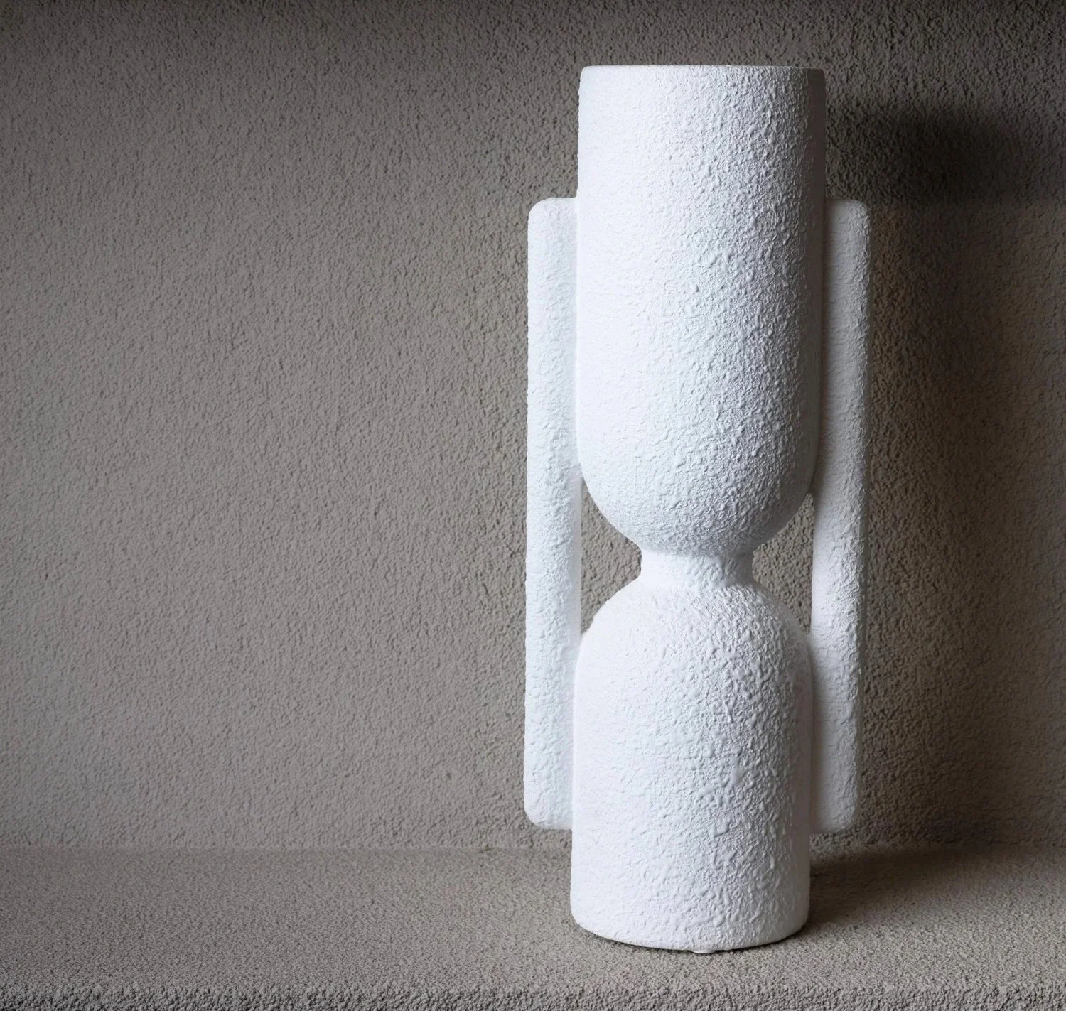 Rough textured high cylindric vase