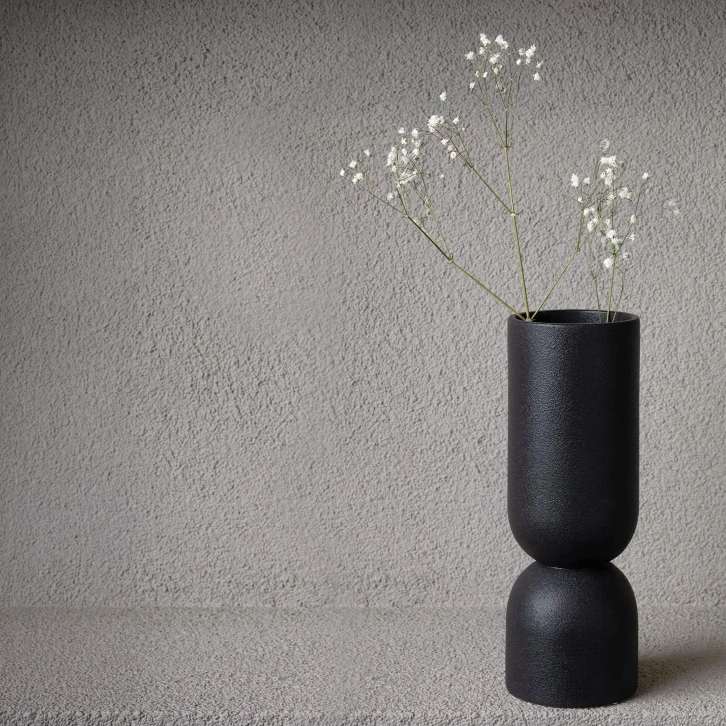 Clepsydric cast iron effect vase