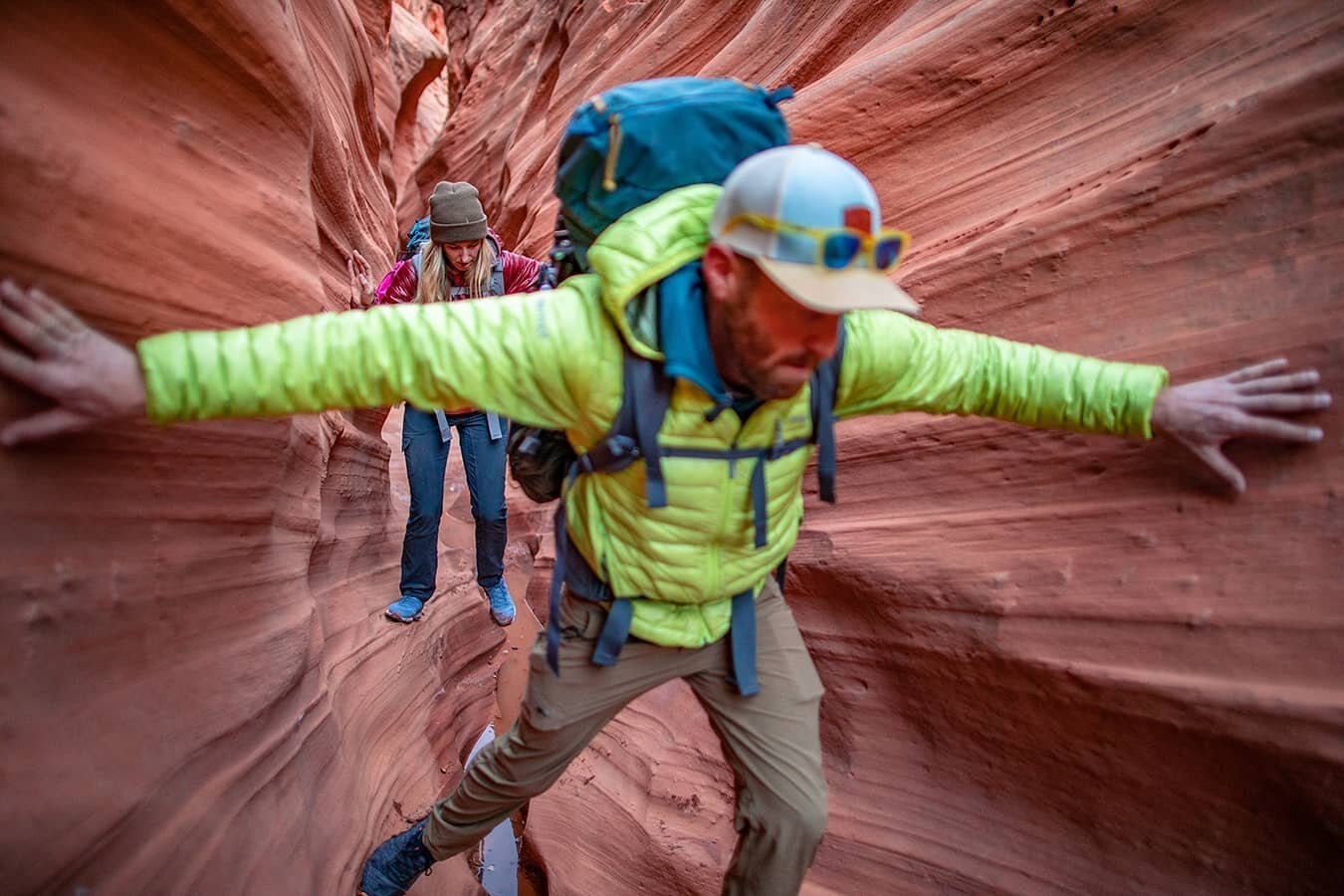 Who else has gone backpacking through a slot canyon? 
Early in the winter @fineartnomad and I went backpacking (her first backpacking trip!) Through canyon country in Utah. It was spectacular. And very very cold!! She handled it like a champ. I think