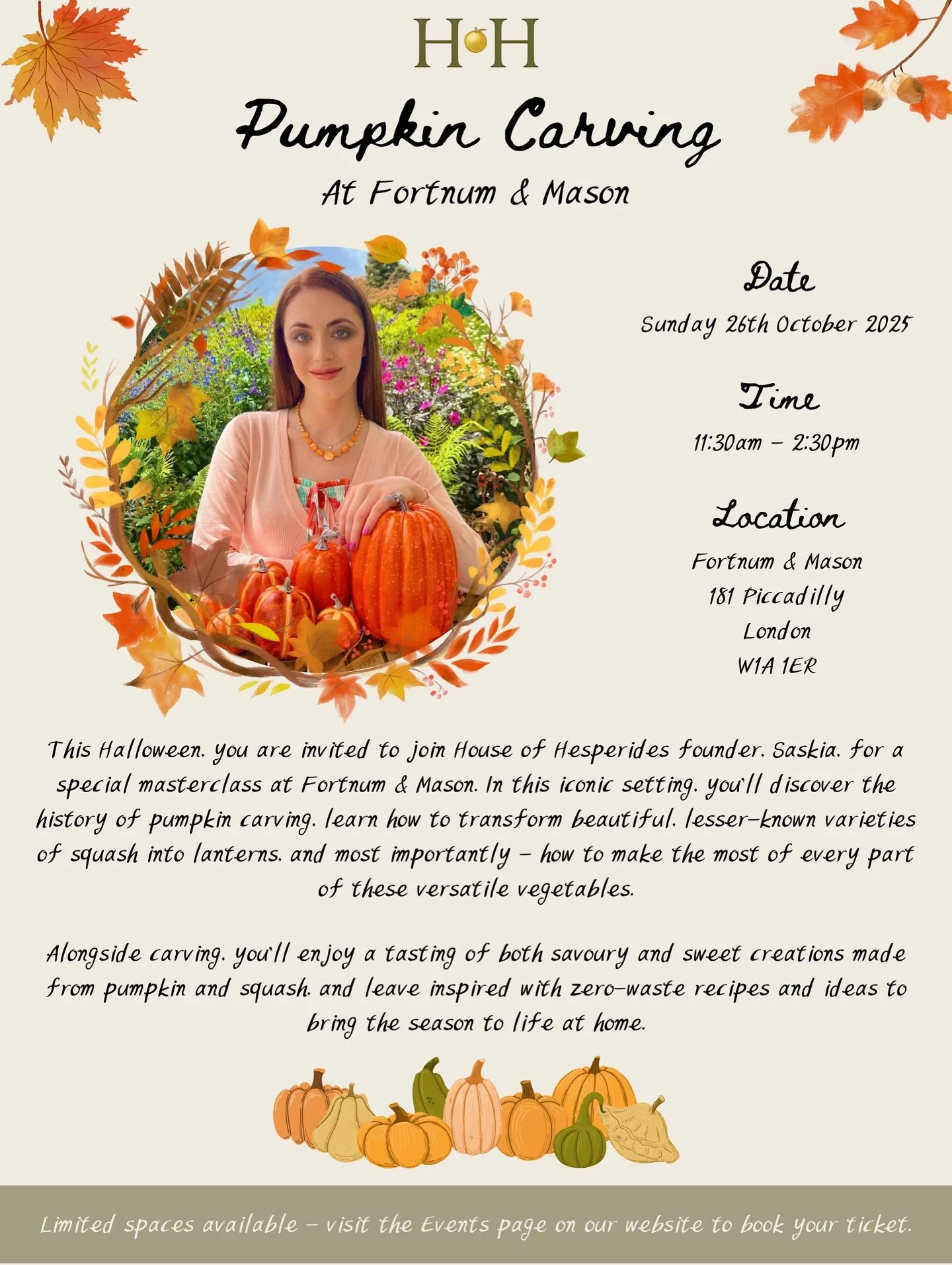 Something wickedly wonderful at Fortnum &amp; Mason&hellip; 🎃 

This October, we&rsquo;re thrilled to be hosting @fortnums&rsquo; first-ever pumpkin carving workshop &ndash; a Halloween celebration like no other! 🍂

Join us to carve beautiful squas