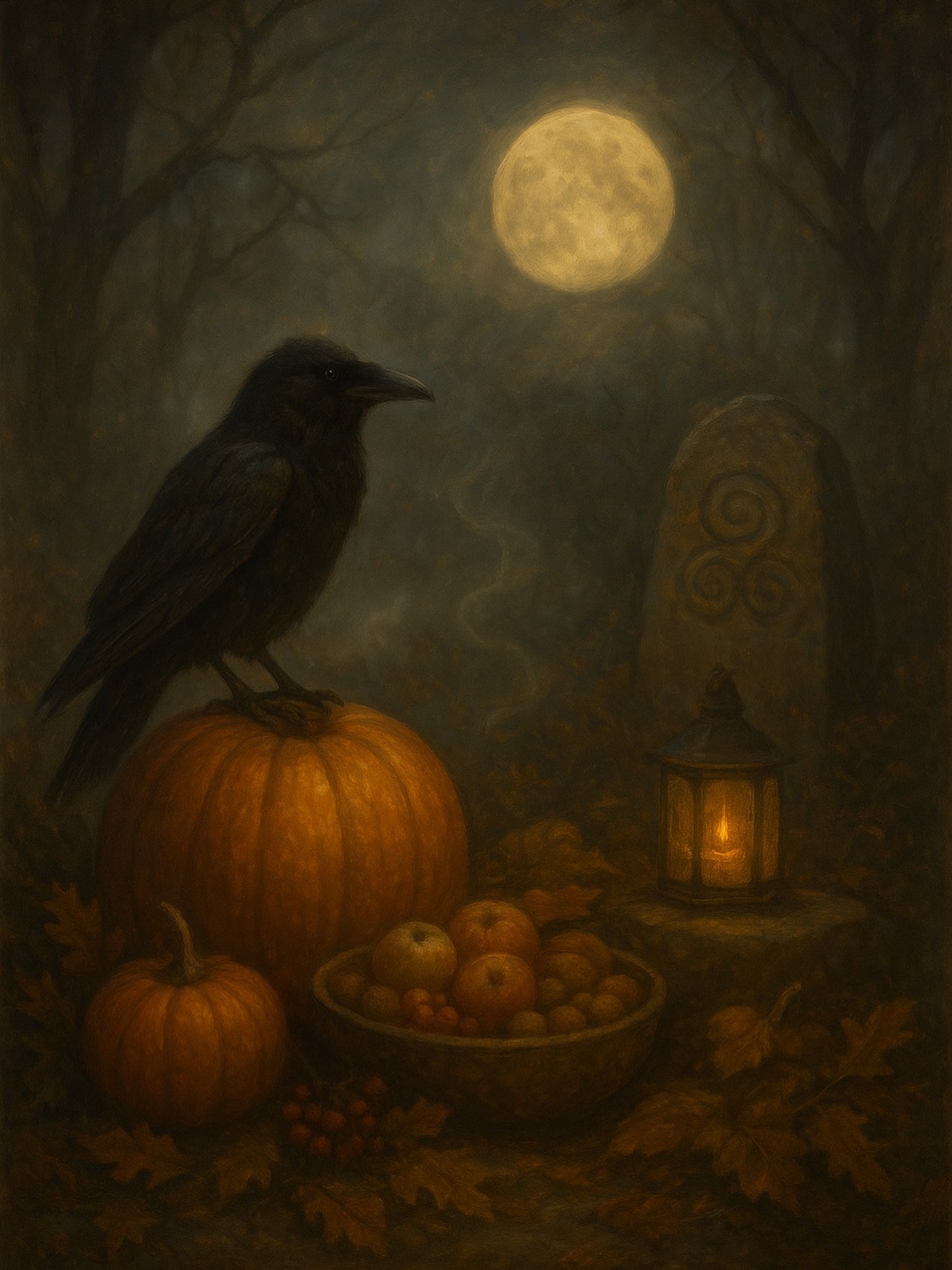 As the veil between worlds grows thin, we gather by the light of ember and moon. The last of the harvest rests in quiet offering &ndash; pumpkins glowing like small suns against the deepening dark. 🌕🍂

Tonight, the Nymphs of the Orchard whisper the