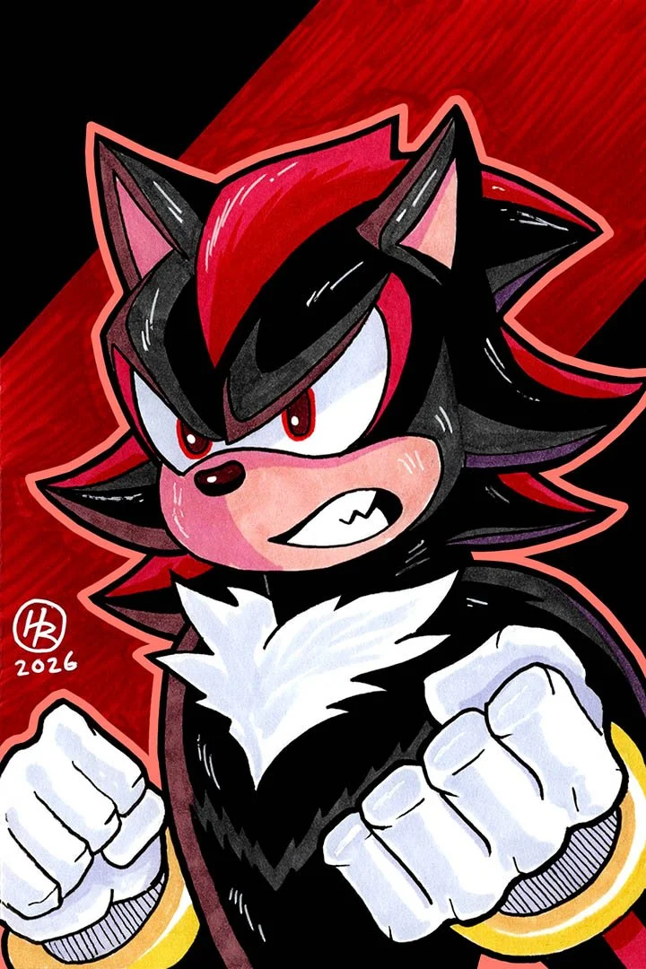 Shadow the Hedgehog from SEGA Illustration by Henry Rose