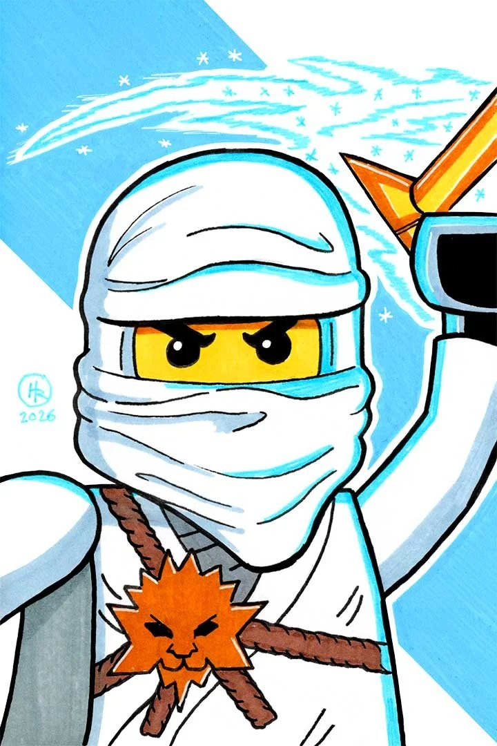 Zane from Lego Ninjago Illustration by Henry Rose