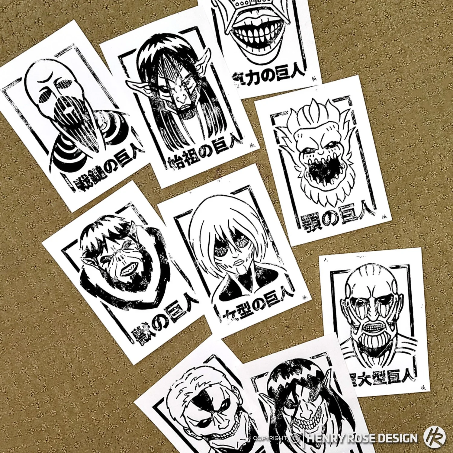 Attack Titan Block Print Image 3