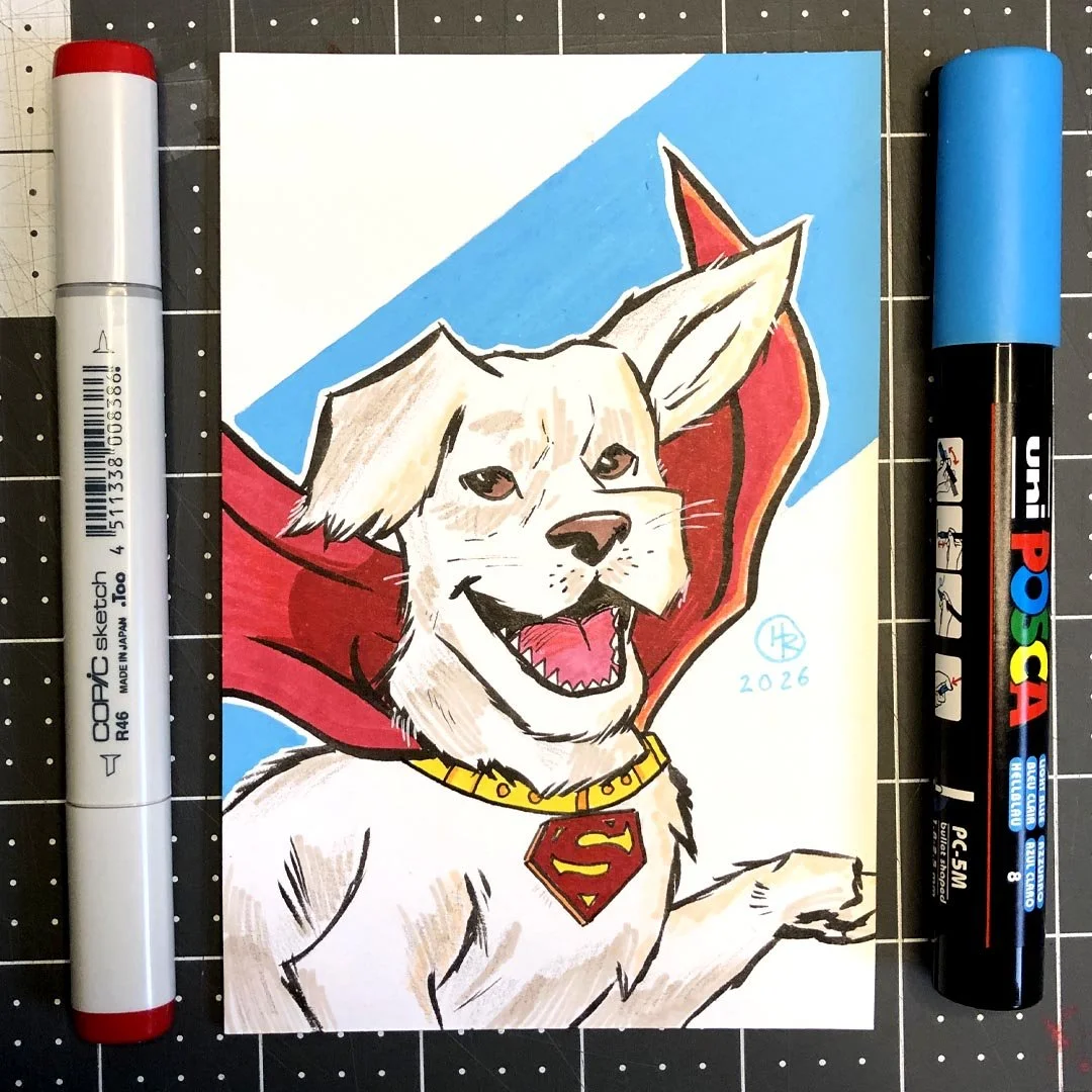 Krypto the Superdog Hand-Drawn Art