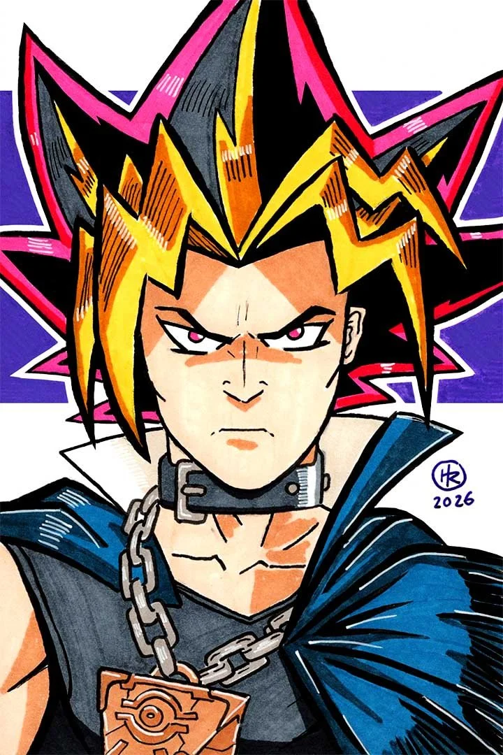 Yami Yugi Muto from Yu-Gi-Oh! Illustration by Henry Rose