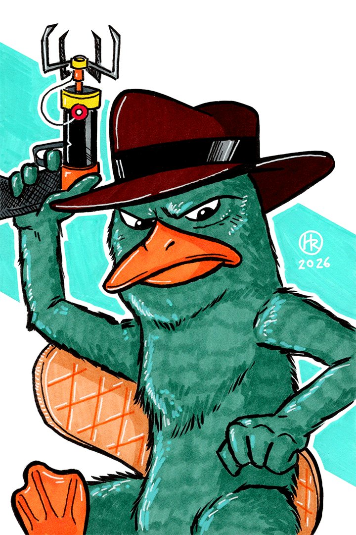 Perry the Platypus Agent P from Phineas and Ferb Illustration by Henry Rose