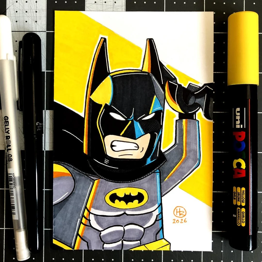 Lego Batman Hand-Drawn Art
