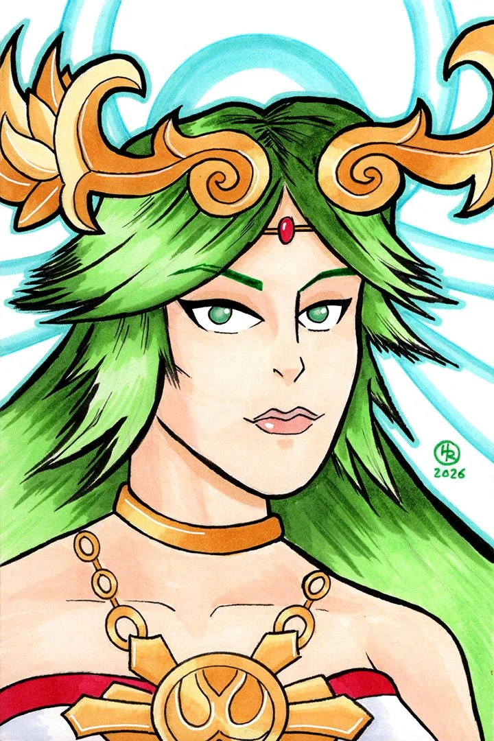 Palutena from Kid Icarus Illustration by Henry Rose
