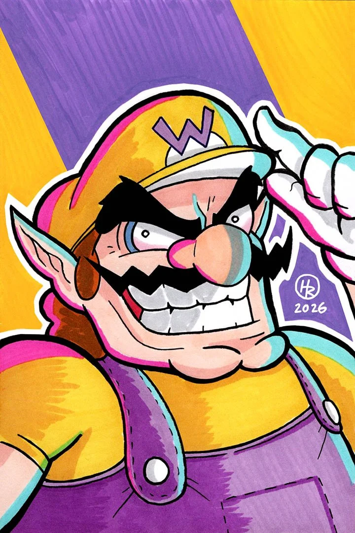 Wario from Super Mario Bros. Illustration by Henry Rose