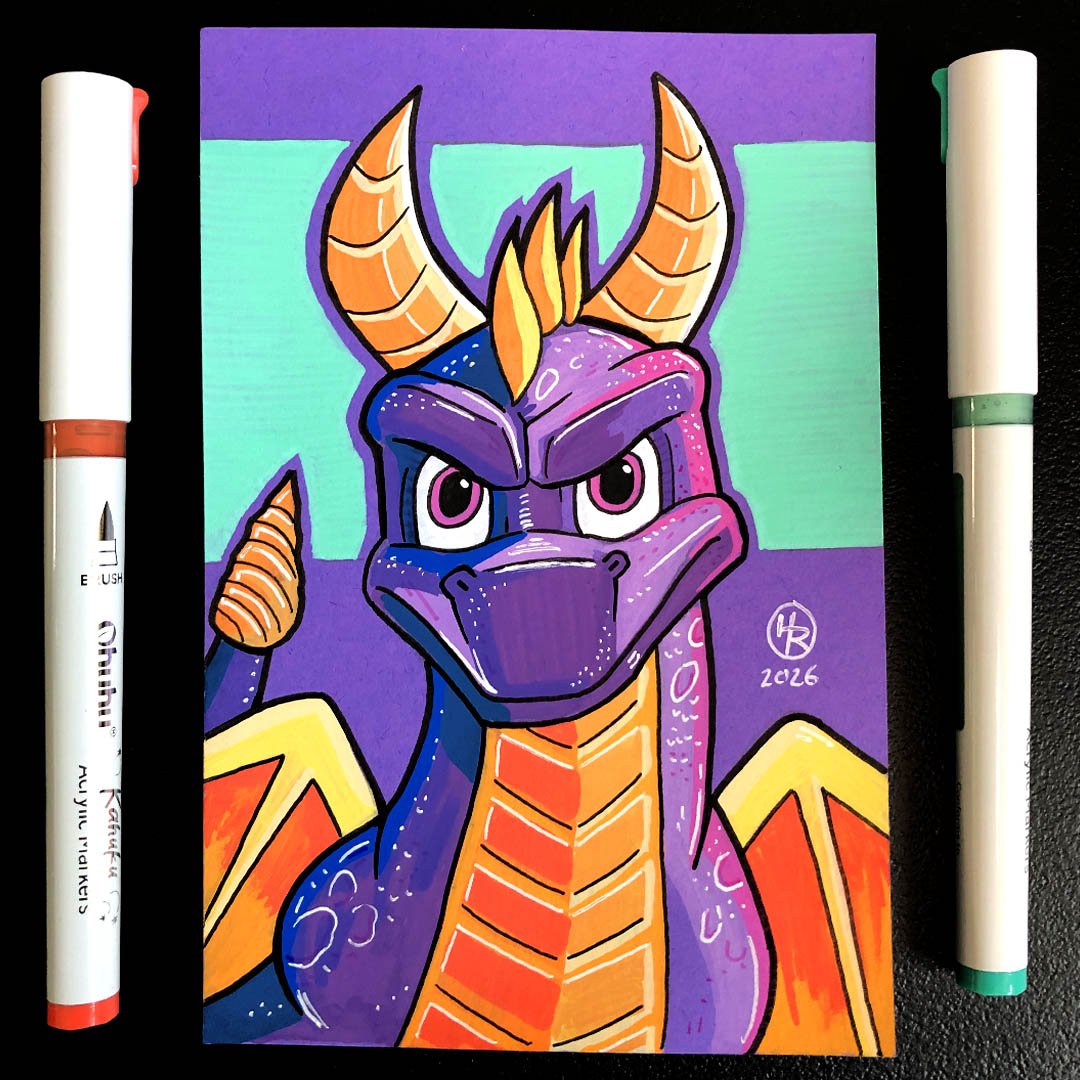 Spyro Hand-Drawn Art