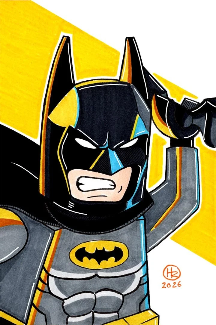 Lego Batman from DC Comics illustration by Henry Rose