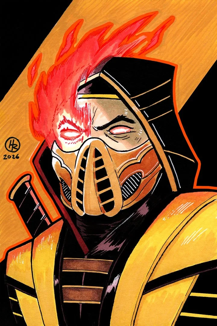 Scorpion from Mortal Kombat Illustration by Henry Rose