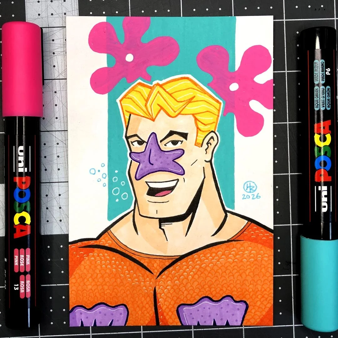 Mermaid Man Hand-Drawn Art