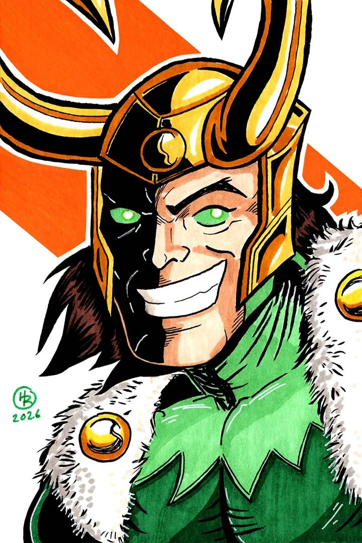 Loki Laufeyson from Marvel Comics Thor Illustration by Henry Rose