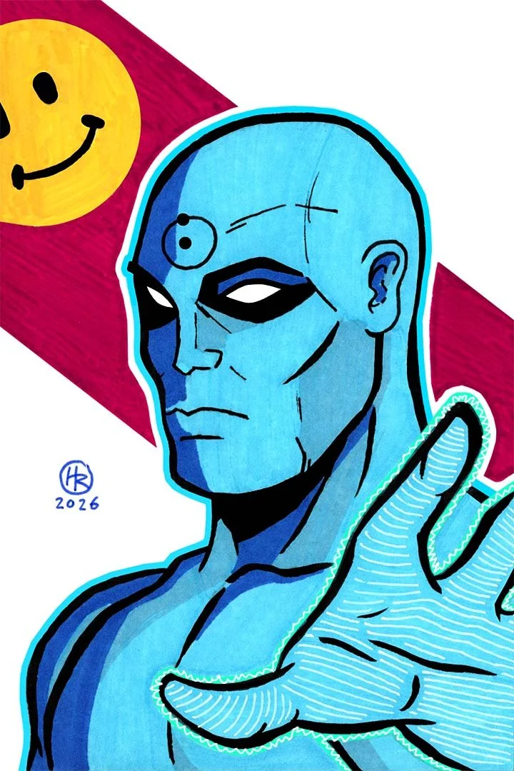 Dr. Manhattan from Watchmen DC Comics Illustration by Henry Rose