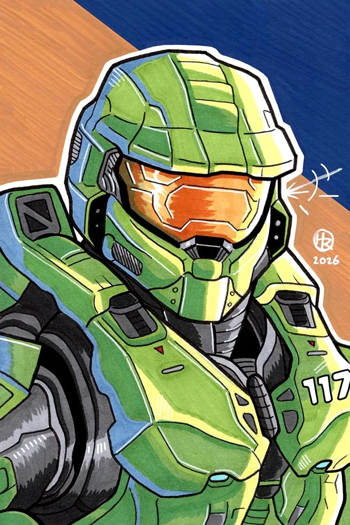 Master Chief from Halo Illustration by Henry Rose