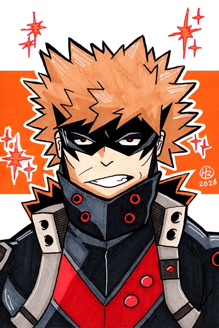 Katsuki Bakugo from My Hero Academia Anime Illustration by Henry Rose