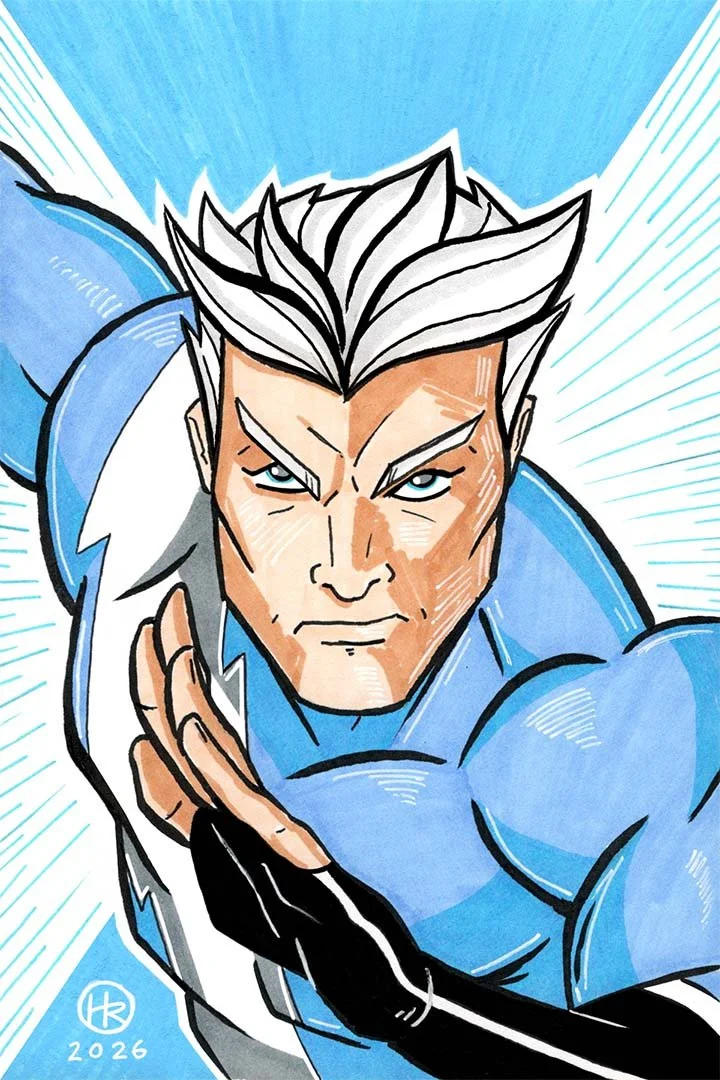Quicksilver from Marvel Comics X-Men Illustration by Henry Rose