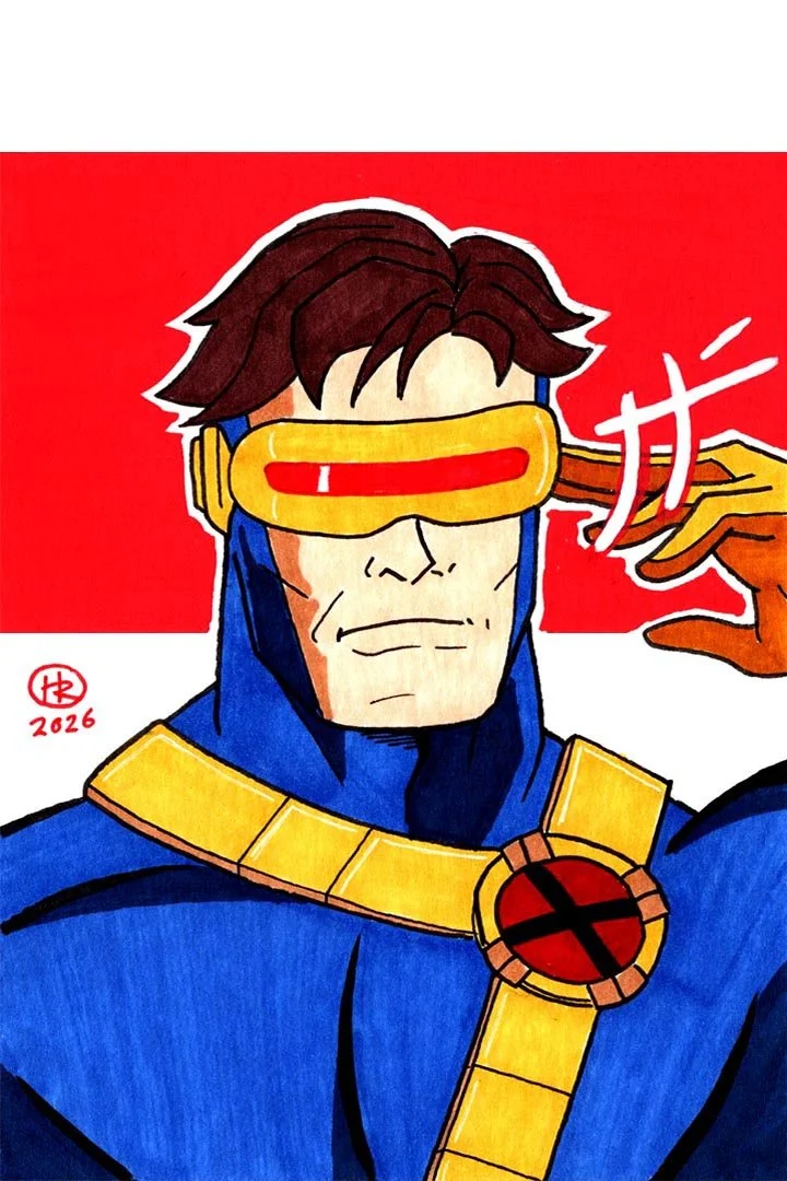 Cyclops from Marvel Comics X-Men Illustration by Henry Rose