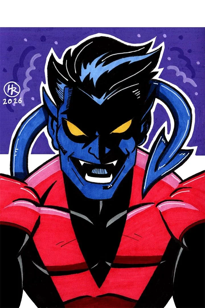 Nightcrawler from Marvel Comics X-Men Illustration by Henry Rose