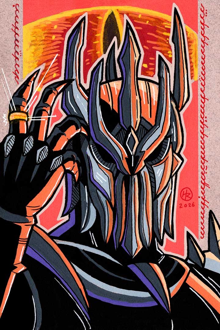 Sauron from Lord of the Rings Illustration by Henry Rose