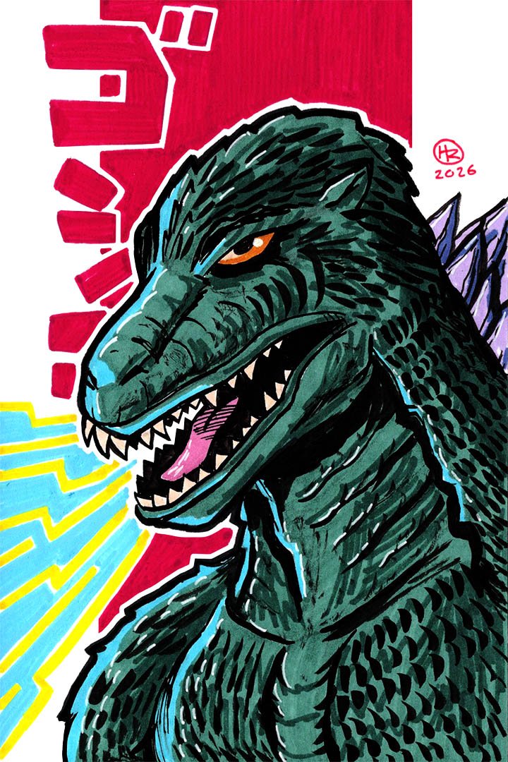 Godzilla Kaiju Illustration by Henry Rose