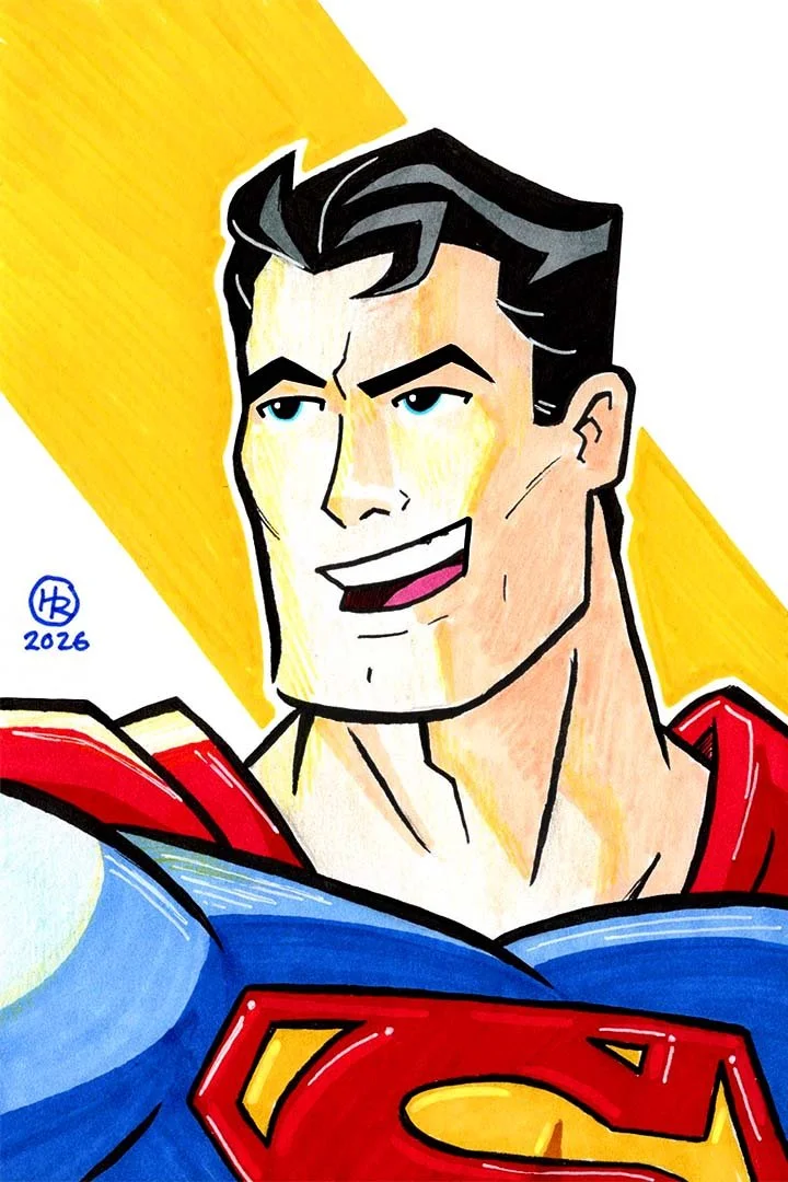 Superman Clark Kent from DC Comics Illustration by Henry Rose
