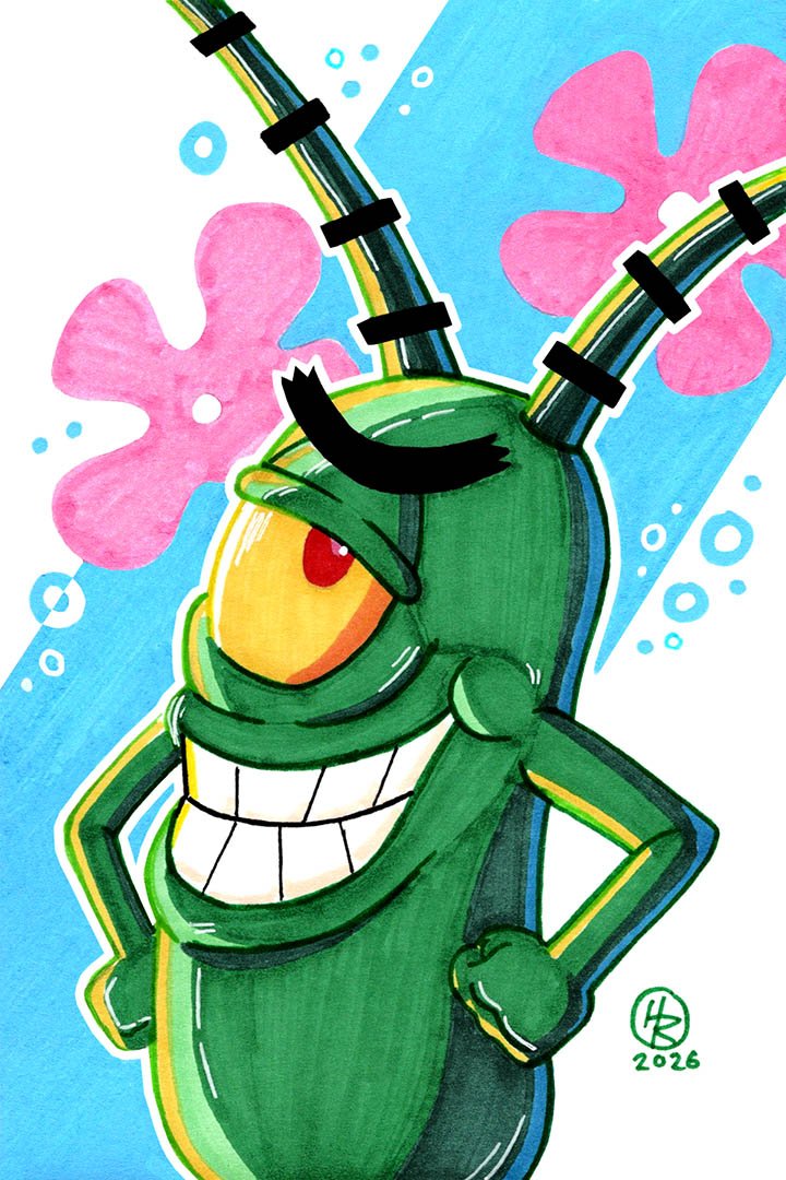 Plankton from SpongeBob Squarepants Illustration by Henry Rose