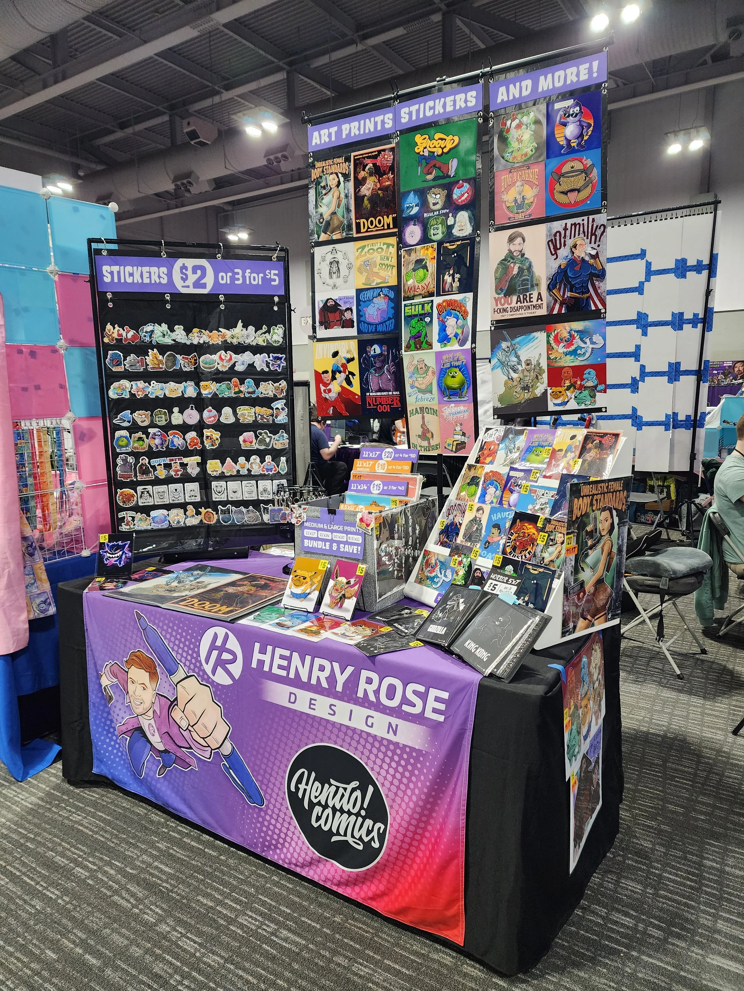 Henry Rose Design Retro Game Con 2025 Table Setup 1.jpg