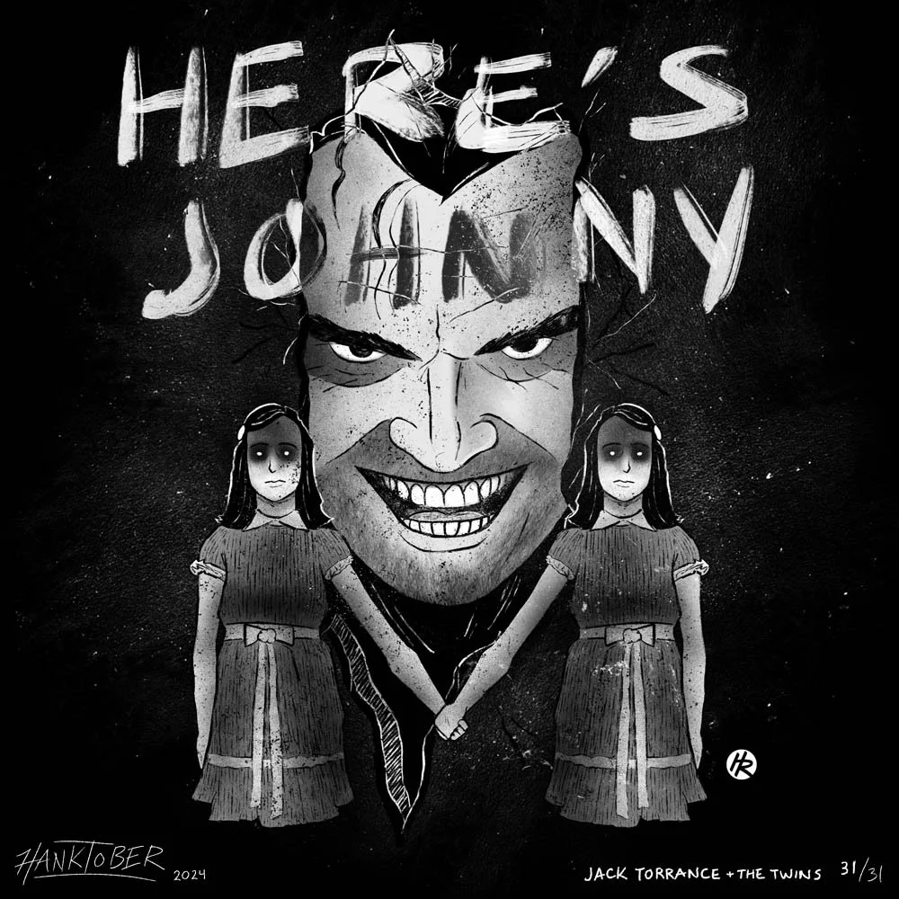 Horror ink illustration of The Shining drawn by Henry Rose