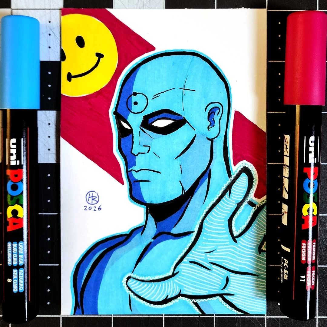 Dr. Manhattan Hand-Drawn Art