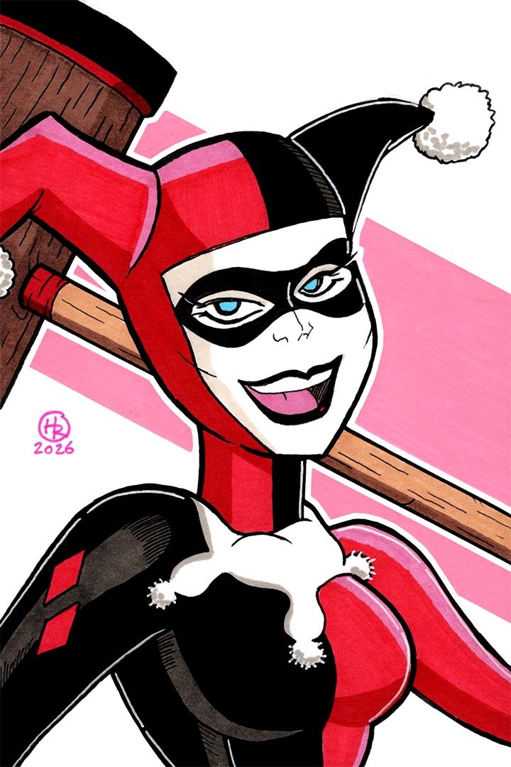 Harley Quinn from DC Comics Batman Illustration by Henry Rose