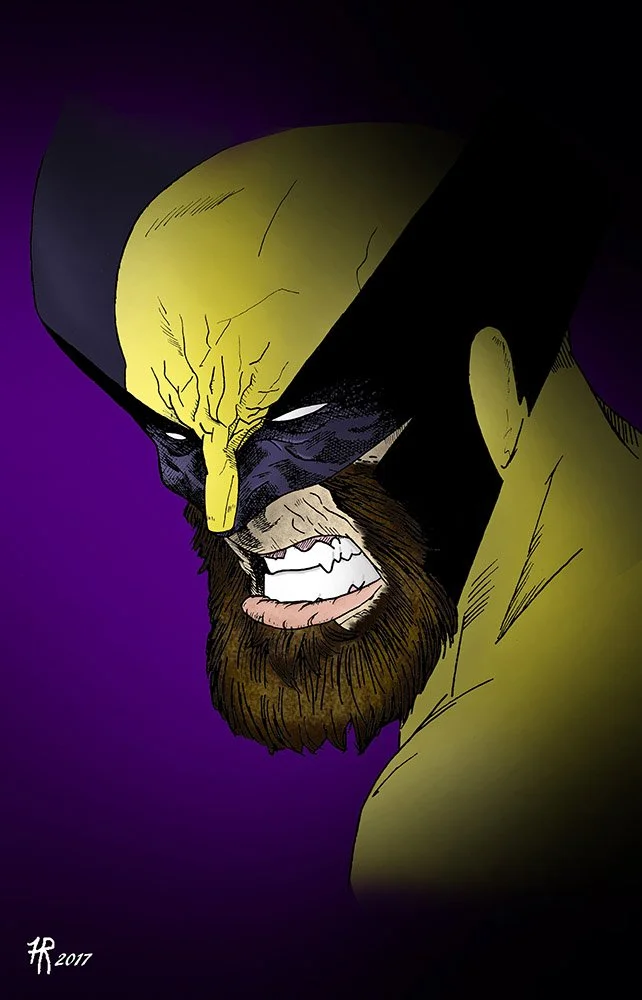 Illustrated Wolverine comic art drawn by Henry Rose 2017