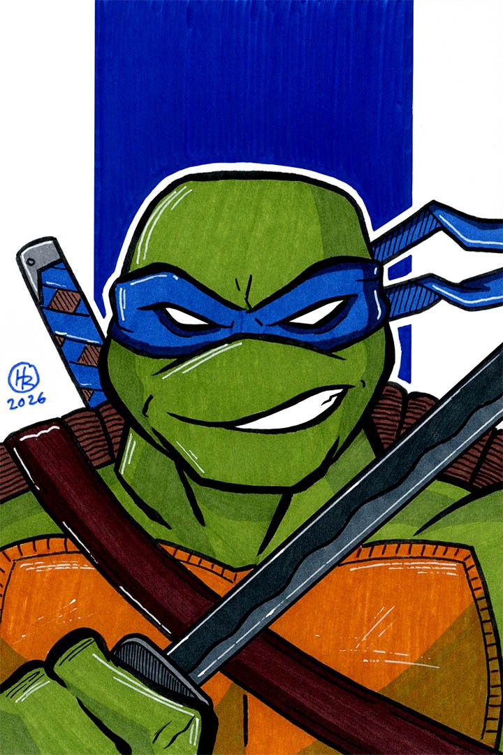 Leonardo from Teenage Mutant Ninja Turtles Illustration by Henry Rose