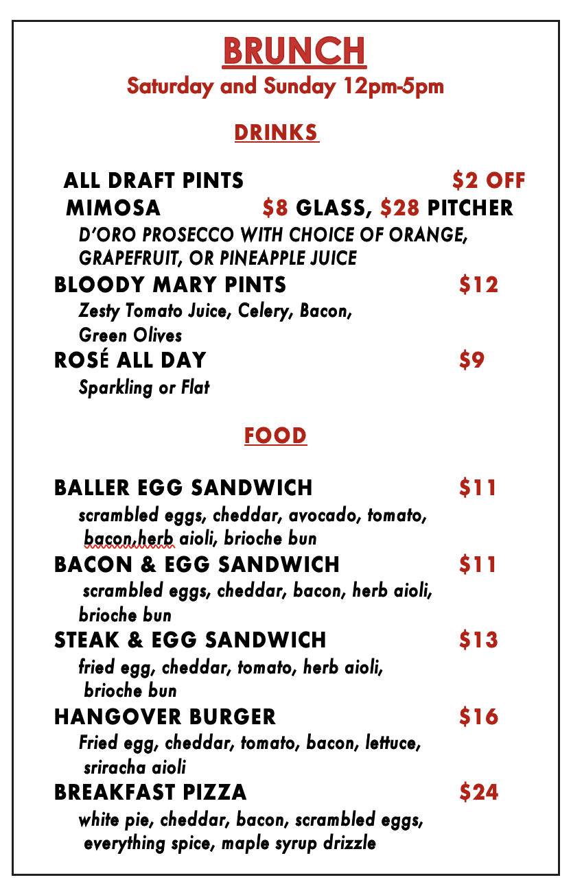 Menu — Ballston Local