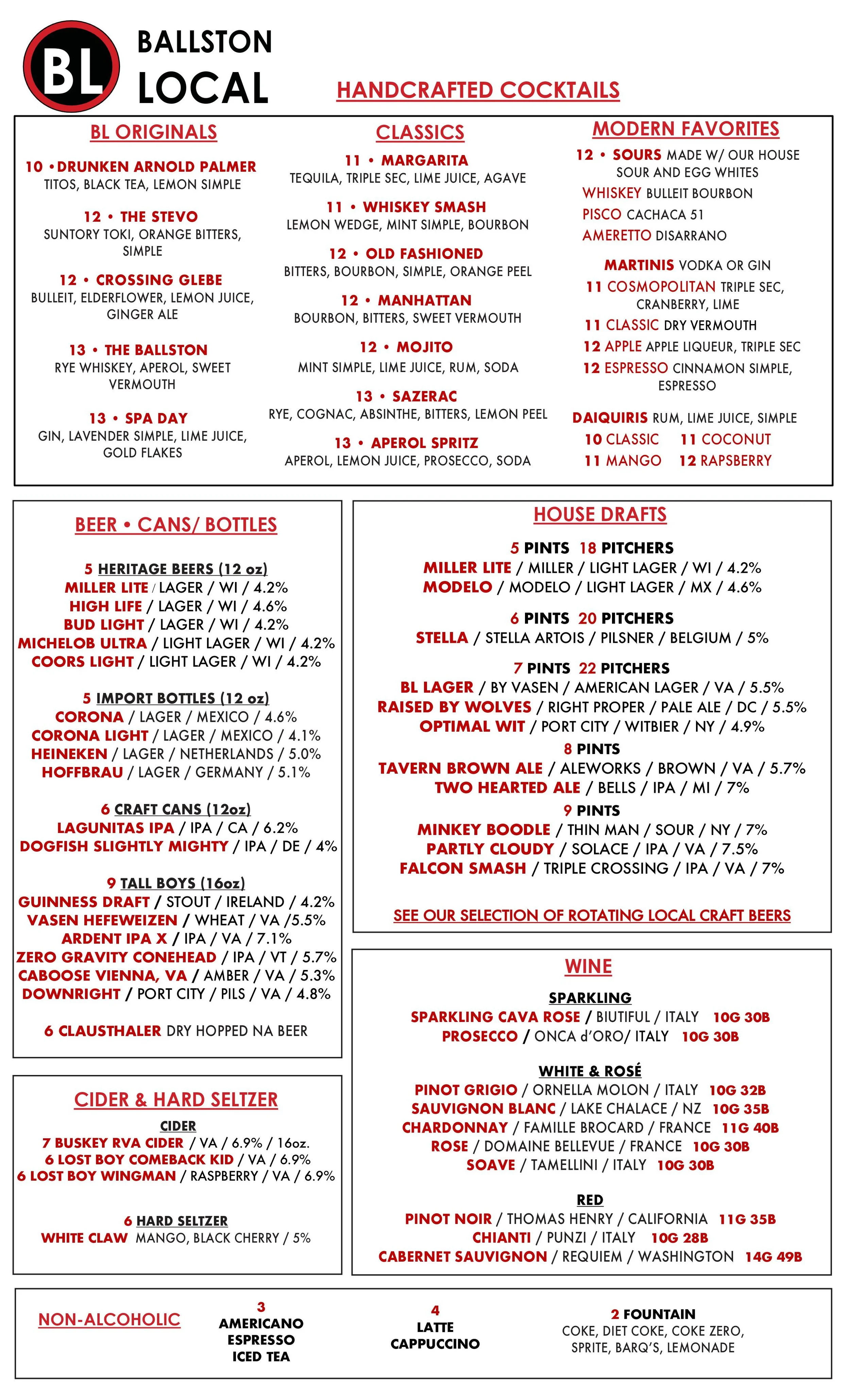 Menu — Ballston Local
