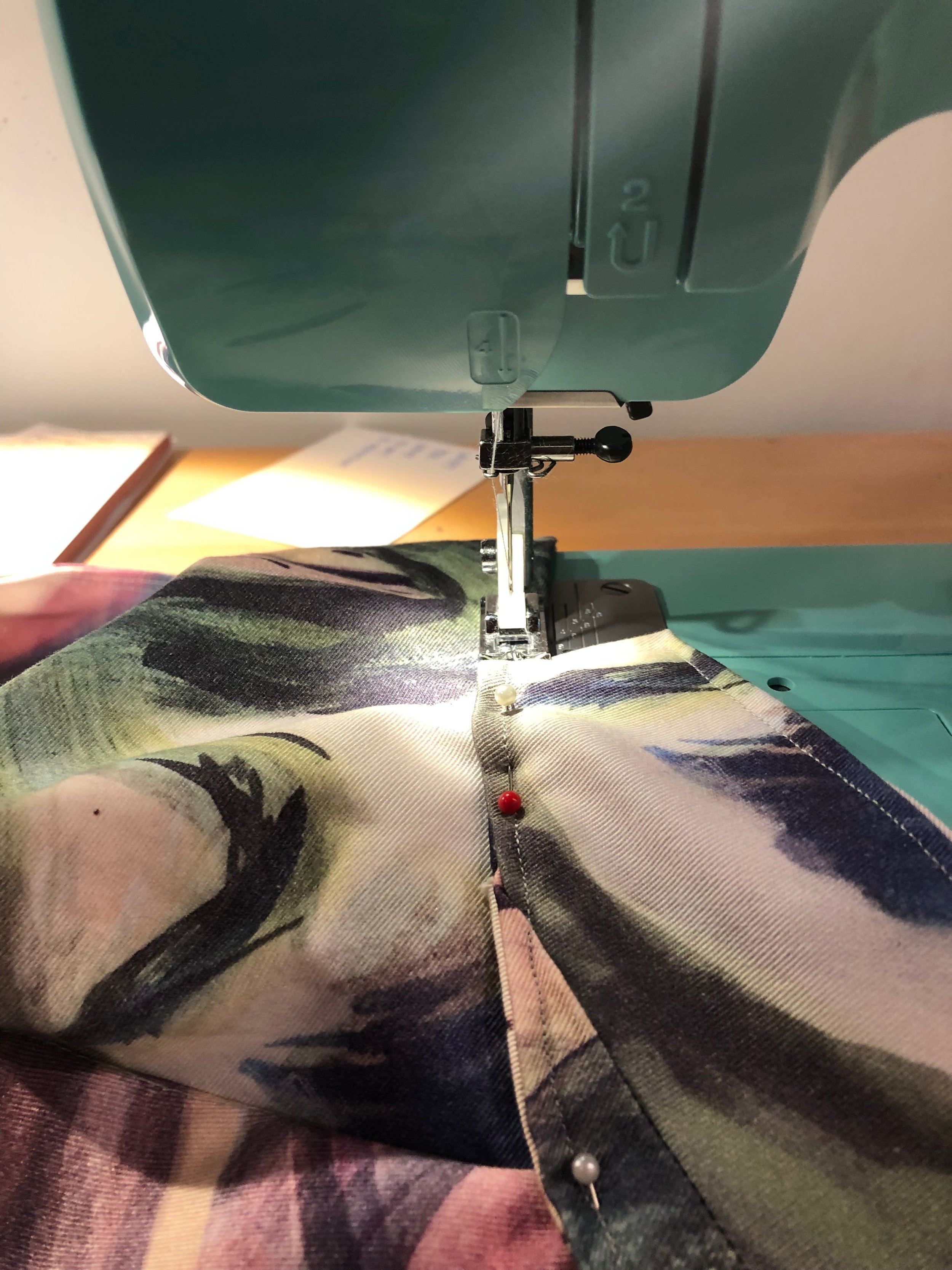 Sewing the front of the vest to the back