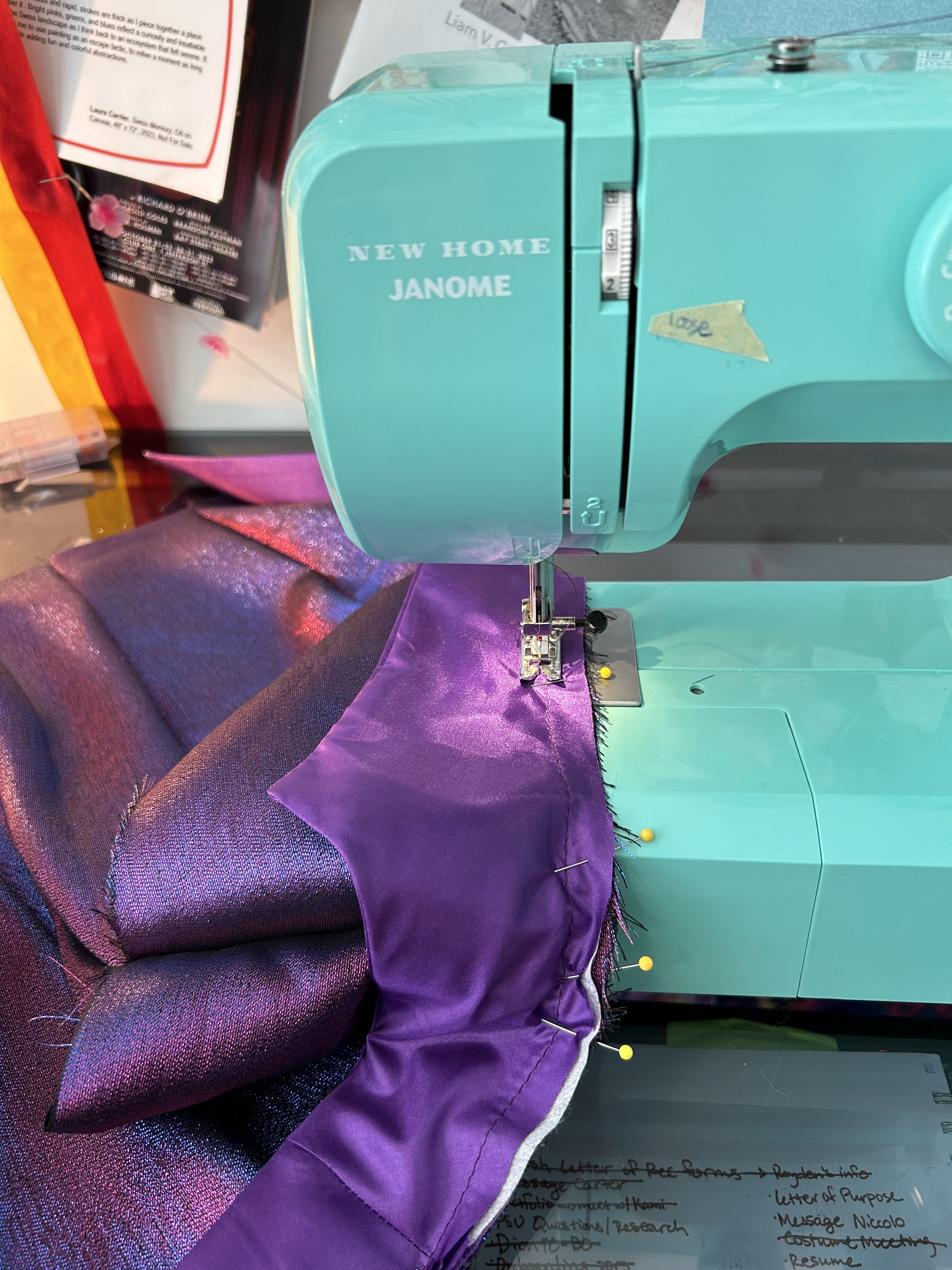 Sewing on Kako's Collar