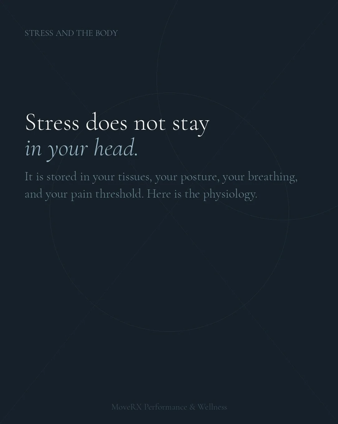 Chronic stress isn&rsquo;t all cognitive. 

In fact, it almost always lives in plain sight: your muscle, your pain threshold, your posture and even your breath. 

A nervous system in a sustained threat state is a sensitized one, and one that requires