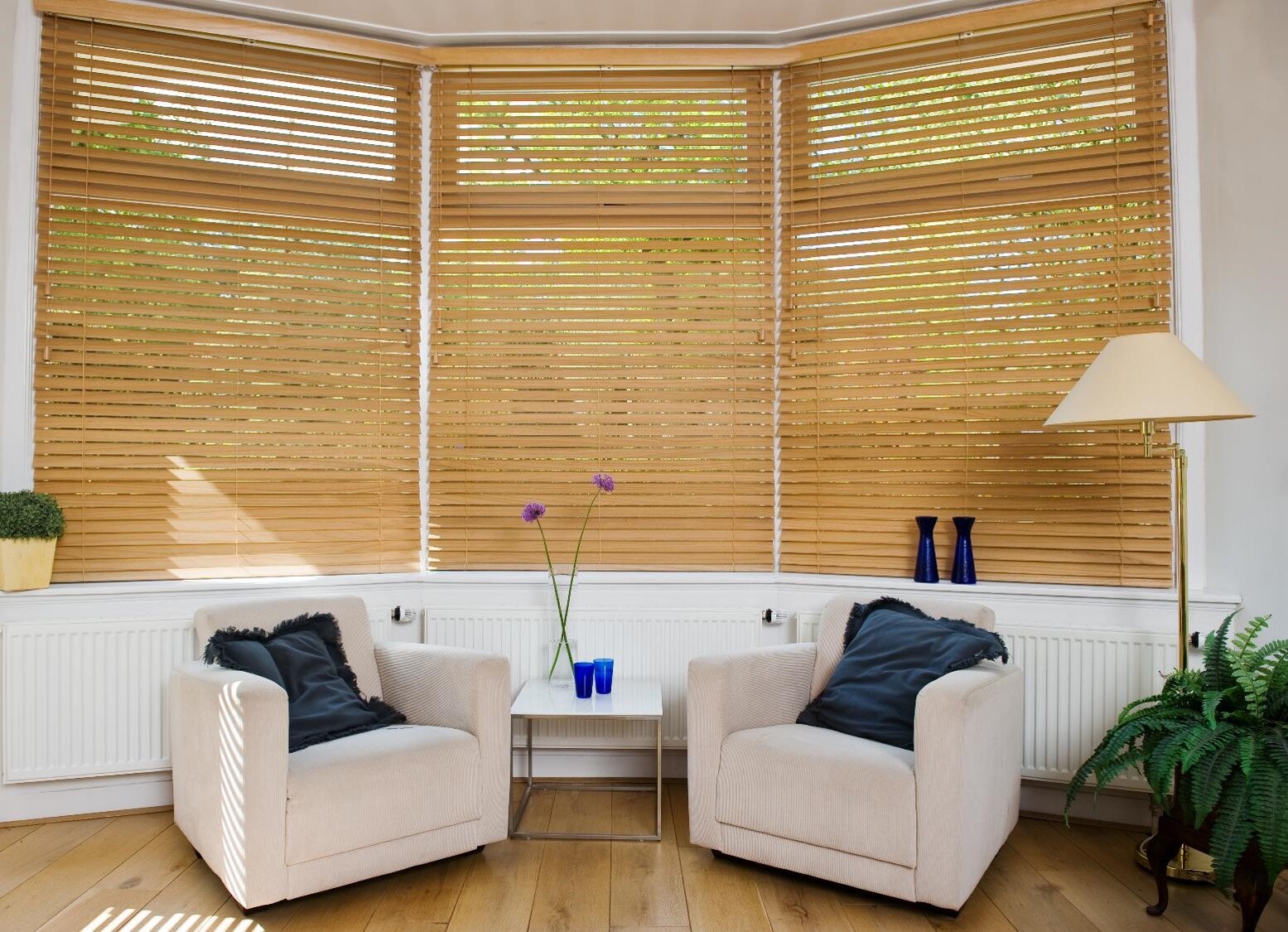 Norman Venetian blinds - stained timber slats