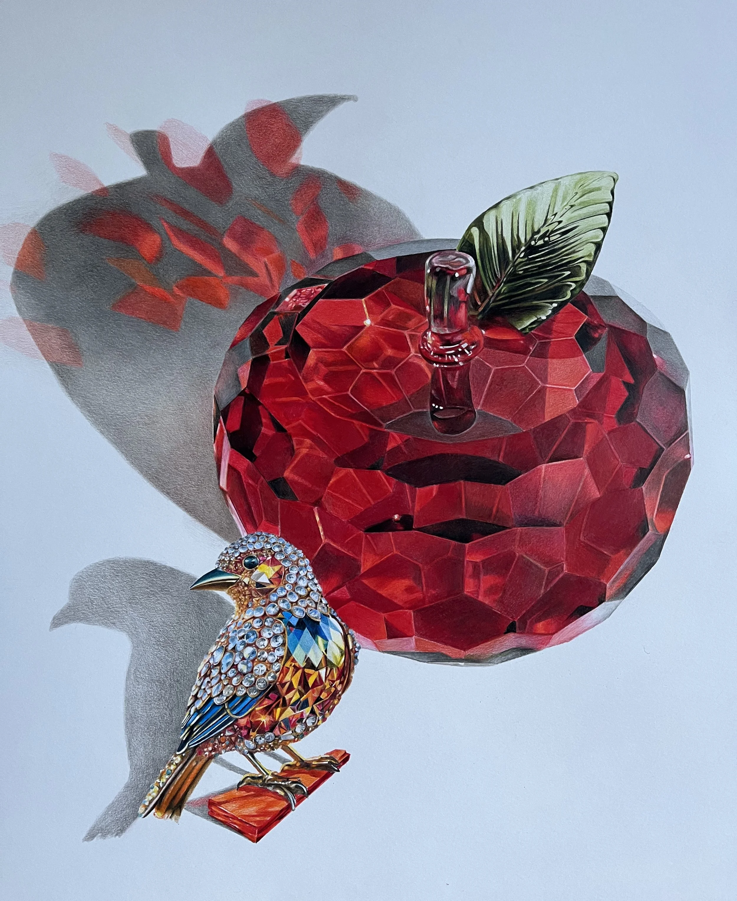   Diamond Bird  Colored Pencil  22" x 22"    $500 unframed